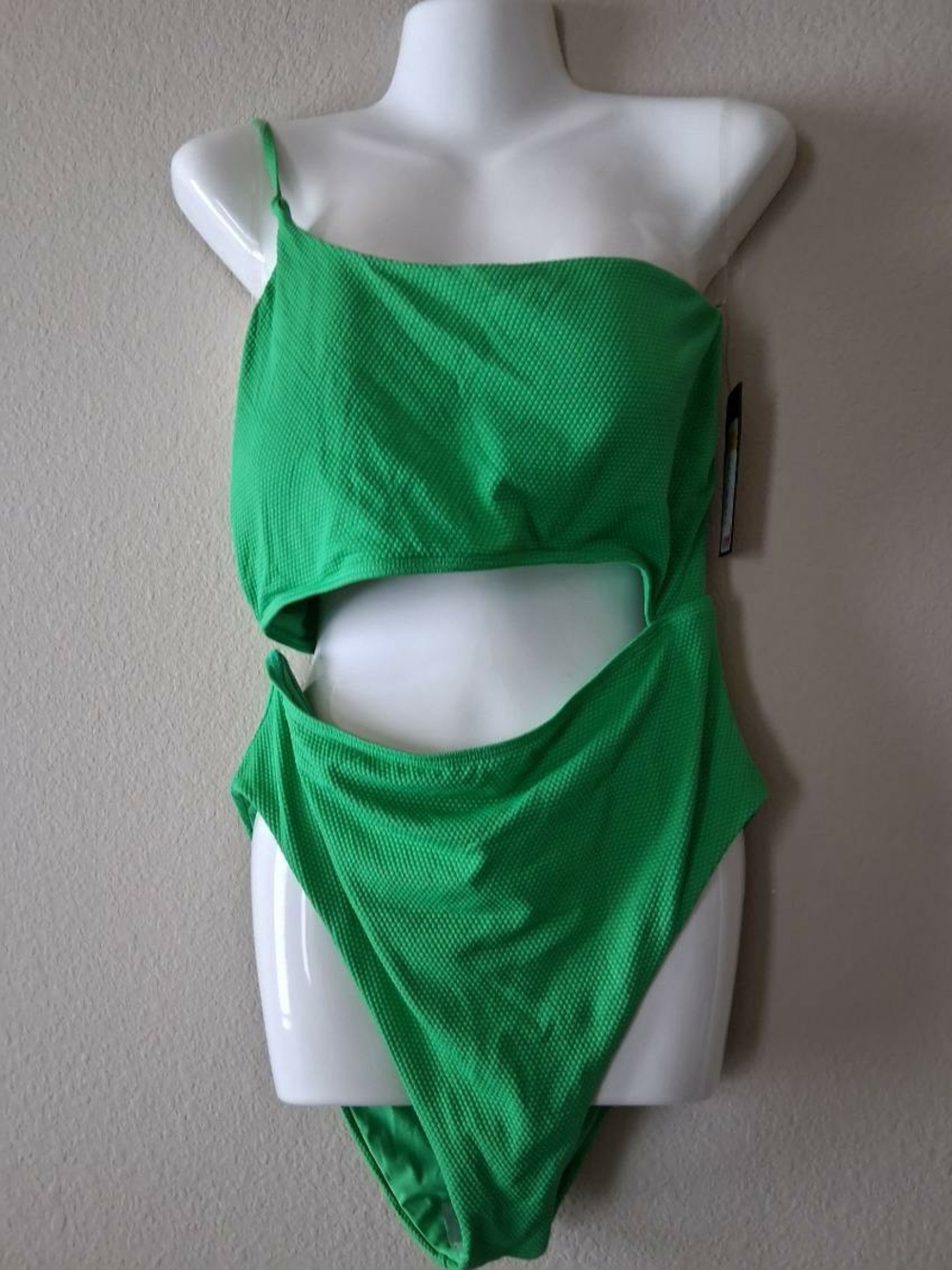 Gianni Bini Bright Green Cutout One-Piece Swimsuit Womens XL